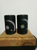 日本精制陶瓷彩繪小擺飾調味料罐一對