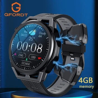 GFORDT NEW Smart Watch 4GB Memory Wireless Earphone Local Music Playback Watch NFC Bluetooth Call smartwatch For Android IOS