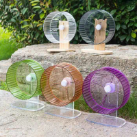 Hamster Wheel Transparent Pet Running Wheel for Small Pets Easy Installation Silent Jogging Fun Exercise Toy for Hamsters