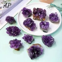 1pc Natural Brazilian Amethyst Cluster Ornaments Healing Energy Amethyst Hole Cave Demagnetize Home Decoration