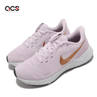 Nike 慢跑鞋 Revolution 5 運動 女鞋 輕量 緩震 包覆 路跑 健身 球鞋穿搭 粉紫 白 BQ3207502