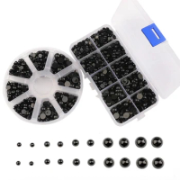 500-100Pcs 3-12mm Black Plastic Safety Eyes For Bear doll Animal Puppet DIY Crafts Children Kids Toys Eyes Accessories