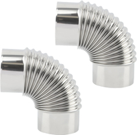2 Pack 90 Degree Dryer Vent Elbow 4 Inch Flexible Dryer Duct Connector Fit 4" HVAC Duct Ducting  Hos