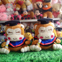 boneka wisuda monyet pipi pink - monyet yoyo cici