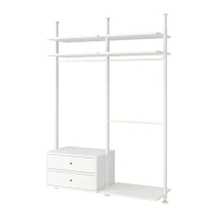 ELVARLI 衣櫃/衣櫥組合, 白色, 175x51x222-350 公分