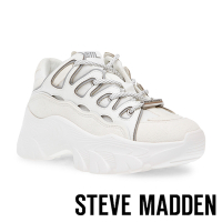 STEVE MADDEN-BOOSTER 綁帶內增高厚底休閒鞋-白色