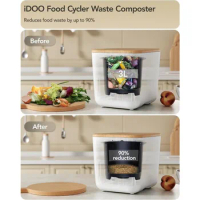 Upgraded Electric Composter for Kitchen, iDOO 3L Smart Countertop Composter Indoor Odorless with Detachable Carbon Filter