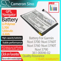 CameronSino Battery for Garmin Nuvi 3700 Nuvi 3760T Nuvi 3790 Nuvi 3790T fits Garmin 361-00046-02 GPS,Navigator battery 1200mAh