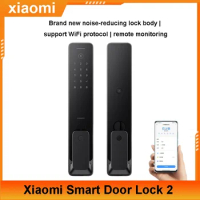 NEW Xiaomi smart door lock 2 Noise Reduction Doorbell Bluetooth NFC Fingerprint Unlock MIJIA APP Remote control electronic lock
