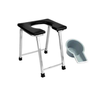 Foldable Shower Commode Chair for Toilet with Sturdy &amp; Robust Constructed Stainless Steel Frame