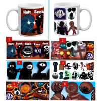 Cốc hình Sticker  Roblox Doors Ambush figure seek hide Rush Eyes Halt Jack Glitch/ cốc Sticker  Robl