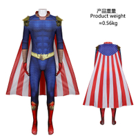 รั้วเสื้อคลุมสีดำ cosplay เครื่องแต่งกายวายร้ายชุดการแสดงบนเวทีฮาโลวีนเสื้อคลุม Superman Motherland