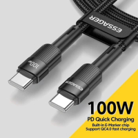 60W 100W PD Fast Charging Type C Charger Wire Cord C To C Data Cable USB C for Macbook Samsung Xiaomi Type C USB C Cable 2M 3M