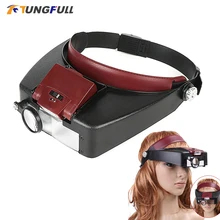 Headband Magnifying Glasses with Adjustable LEDs 4 Pairs