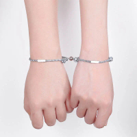 Gelang Moon Sun Couple Bracelet Magnet Simple Braided Bulan Matahari 2pcs Logo Adjustable Size Bead 