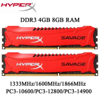 Memoria DDR3 RAM 4GB 8GB 1866MHz 1333 1600 2133 2400 MHz Desktop Memory 240Pins PC3-14900 12800 DIMM 1.5V PC RAM HYPERX SAVAGE