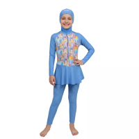 Opelon Opelon Girls Diving Muslim (SET) - Baju Renang Muslim Anak Perempuan Light Blue