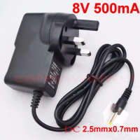 100PCS 8V 500mA AC 100V-240V Converter Switching power adapter DC 8V 500mA 0.5A Supply UK Plug DC 2.5mm x 0.7mm