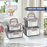 OEM SK-C1552 Kotak Makan Stainless Steel Lunch Box Food Grade Tahan Panas / Kotak Bekal Dengan Tutup