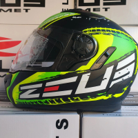ZEUS ZS813 MATT BLK AN13 GREEN - Helm Zeus ZS 813 Full Face