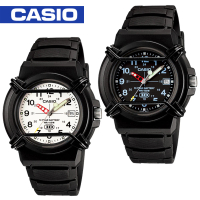 【CASIO 卡西歐】日系-防撞桿保護鏡面指針錶_鏡面4.1cm(HDA-600B)