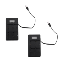 2X Lp-E6 Battery Charger Lcd Dual Charger for Canon Eos 5Ds R 5D Mark Ii 5D Mark Iii 6D 7D 80D Eos 5Ds R Camera