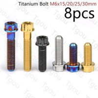 Tgou Titanium Bolt M6x15/20/25/30mm Flange Torx T30 Head Screw for Motorcycle 8pcs