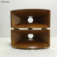 IWISTAO HIFI Empty Wood Horn Solid 1 Pair Treble Compensation for Full Range Matched Fostex FT17H Horn Super Tweeter 265mm