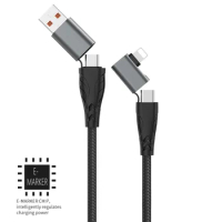 USB Cable Type C 4 In 1 PD 100W Fast Charge Type-c To Lightning Cable Multi Charger Cable For Samsung Xiaomi Huawei Iphone 14 13