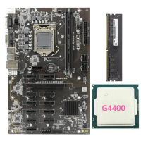 BTC-B250 Mining Motherboard Supports 12 GPU LGA1151 +G4400 CPU+DDR4 8G 2133MHZ Memory Sticks