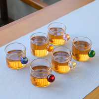 High-Quality Set of 6 Glass Espresso Cups with Handles, Perfect for Hot or Cold Latte, Tea, Gift for