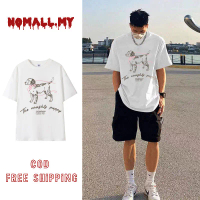 Kemeja-T Lengan Pendek, Gaya Retro Amerika Kecil, Bersaiz Besar Untuk Lelaki, Baju-T Hype Pasangan, 