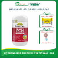 Viên Uống Sắt Hữu Cơ Nature's Way High Strength Iron + Vitamin C & B12 Dễ Hấp Thu, Không Táo Bón (Ch