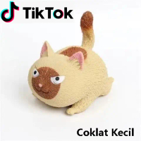 Mainan Squishy Kucing UKURAN JUMBO Remasan Pop It Lucu Stress Toys - Coklat Kecil