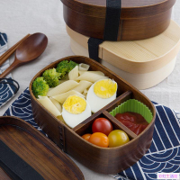 便當盒日式單人食品保鮮盒餐具學生木製便當盒