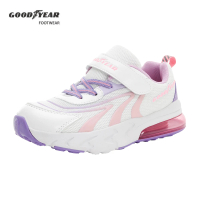 GOODYEAR 固特異 氣躍速跑-半氣墊緩震運動鞋/童 自黏帶 透氣 穩型鞋墊 白色(GAKR38719)