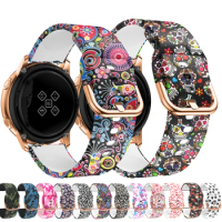 20mm 22mm Silicone Strap For Samsung Galaxy Watch Gear S3 Active 2 Graffiti style strap For HuaMi Amazfit Huawei watch band