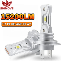 2×H7 Headlight 6000K White 1:1 Mini Size Head Lamp Wireless h7 led Bulb Auto Lamp with Fan Cooling 12V 18000LM CSP3570
