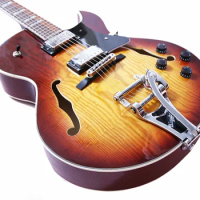 OEM Provided Handmade Bigsby Bridge Gold Vintage Electric Acoustic Guitar
