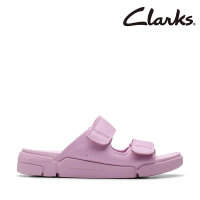 【Clarks】女鞋 Trigenic2 Sun 三瓣鞋2.0 全皮面輕量兩片式魔鬼氈設計拖鞋 涼鞋(CLF82576S)