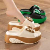 Butterfly Knot Wedge Thick Sole Height Increasing Slide Sandals for Women Summer Outdoor Fashion Hig