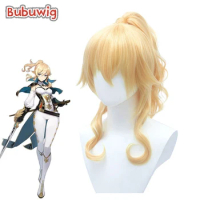 Bubuwig Synthetic Hair Genshin Impact Jean Cosplay Wig Women 50cm Long Curly Blonde Wave Party Wigs Heat Resistant