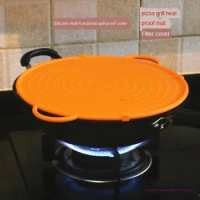 1pcs Fry Pan Lid Foldable Silicone Splash Guard Kitchen Lids Universal Pot Cover Kitchens Accessories 26/31CM