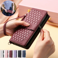 背帶款皮套紅米手機殼1 10C Note 13 Pro Plus小米13T 5G手繩多卡位精緻錢包菱格拉鏈保護殼