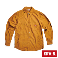 EDWIN 紅標長袖襯衫式外套-男-灰卡其