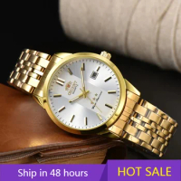 Orient Business Men's Waterproof Watch Fashionable Stainless Steel Strap Multifunctional Quartz Watch Reloj Hombre Relogio