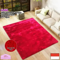 Tren-D-rugs - Karpet Shaggy Polos 100% Polyester 153 cm x 215 cm Red