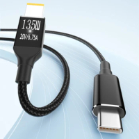 USB C PD 135W GaN Charger Power Cable Type-C To Slim Tip Square Port Converter Cord Compatible with Lenovo Legion Y7000 Laptop