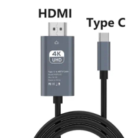 Type C To 4K 30Hz HDMI-Compatible Adapter Cable Phone Monitor Screen HDTV Adapter Cable Computer Video Same Screen HDMI Cable