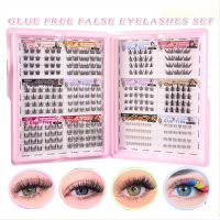 268 Self-Adhesive Eyelashes Natural Cluster Glue-Free False Eyelashes Book 30/40D Reusable Lash Ext